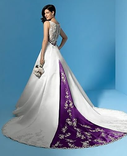 Purple and white wedding dresses Photo - 1