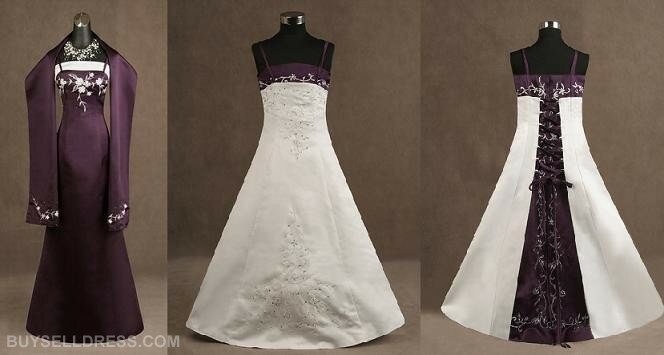 Purple and white wedding dresses Photo - 10