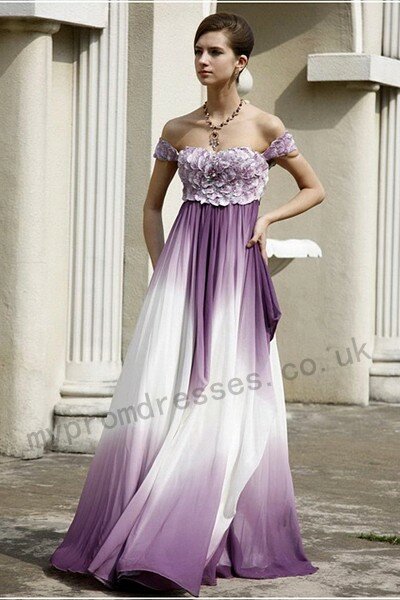 Purple and white wedding dresses Photo - 6