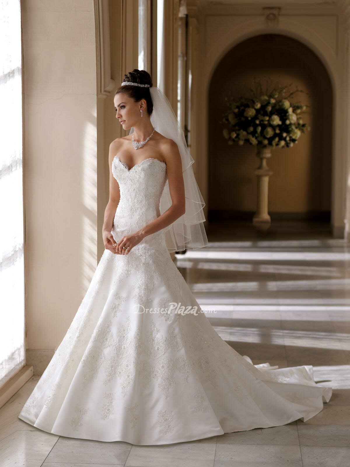 A line sweetheart lace wedding dresses Photo - 9