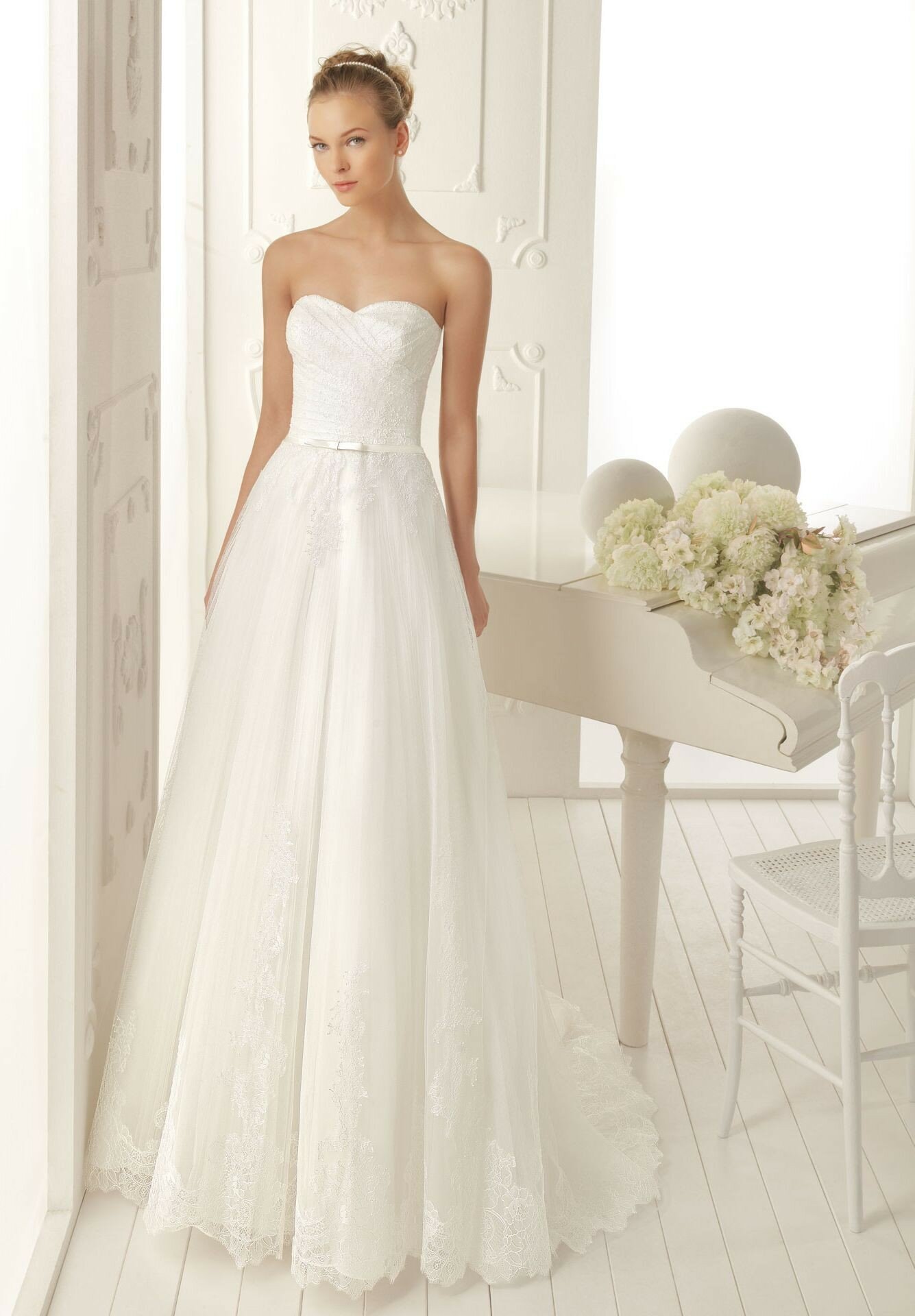 A line sweetheart lace wedding dresses Photo - 1
