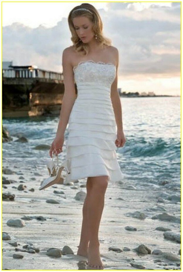 Second marriage wedding dresses beach Photo - 1