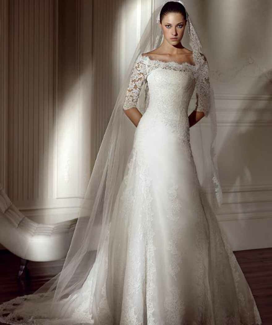 Wedding dresses with lace sleeves Photo - 7