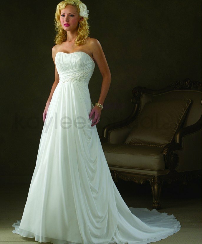 A line empire waist wedding dresses Photo - 2