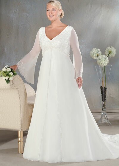 Wedding dresses with sleeves plus size Photo - 4